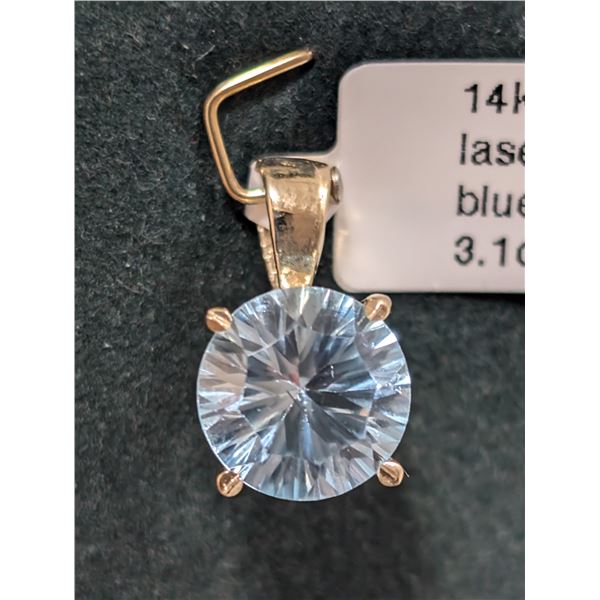 $1340  14K(1.48G),Bluetopaz(3.10Ct) Pendant