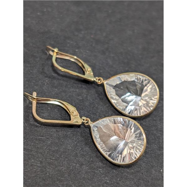 $1555  10K(4G),White Topaz(14.70Ct) Earrings