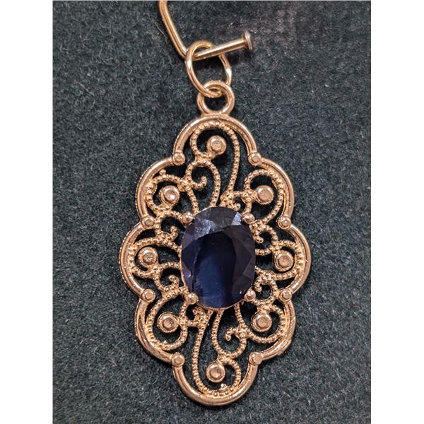 $1135  14K(1.12G),Sapphire(1Ct) Pendant