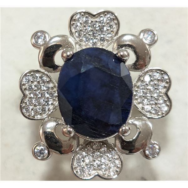 $640  Si(9.04G),Sapphire+Cz Ring