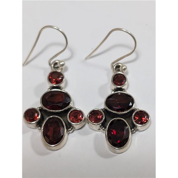 $480  Si(8.70G),Garnet Earrings