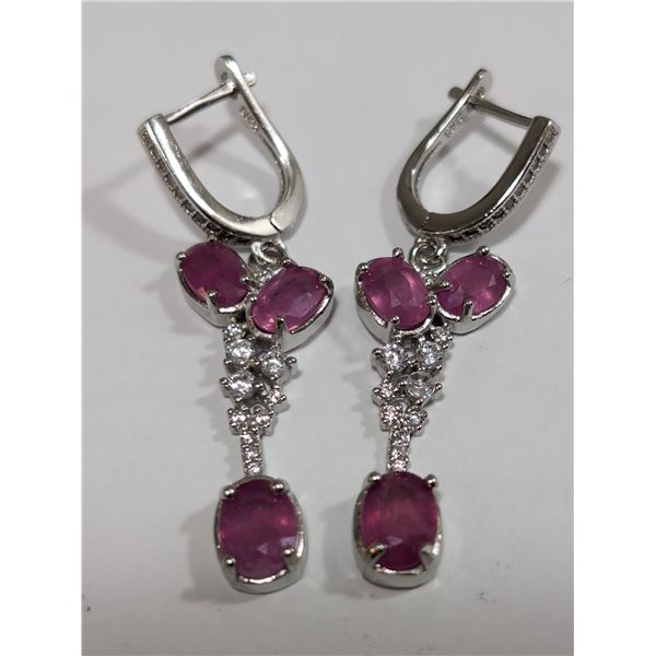 $360  Si(5.63G),Ruby+Cz Earrings