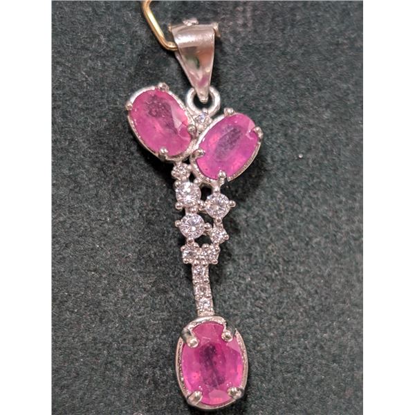 $180  Si,Ruby+Cz Pendant