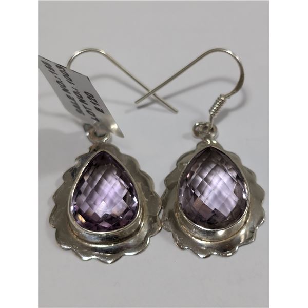 $300  Si(8.55G),Amethyst(8.45Ct) Earrings