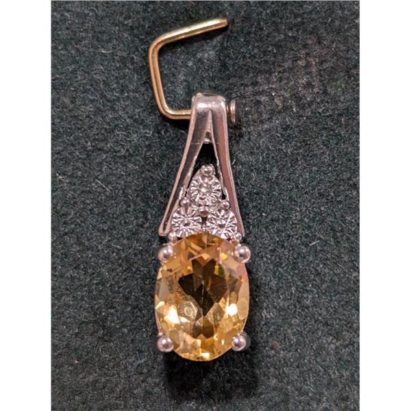 $200  Si,Citrine+Diamond Pendant