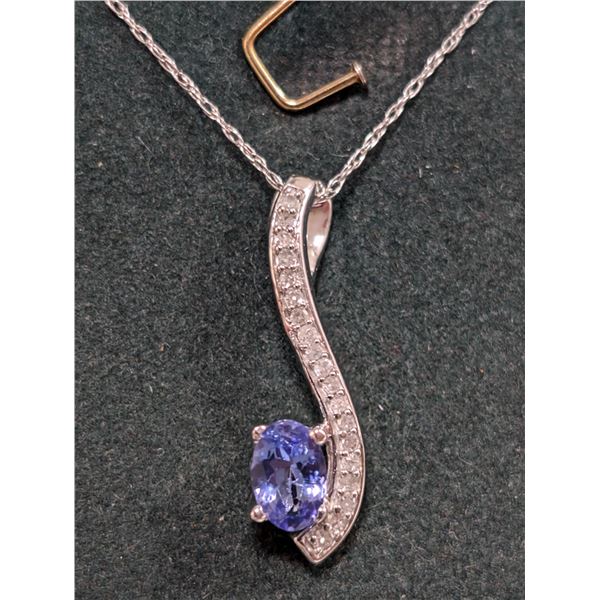$1440  10K(1.62G),Tanzanite(0.50Ct)+Dia(0.20Ct) Necklace