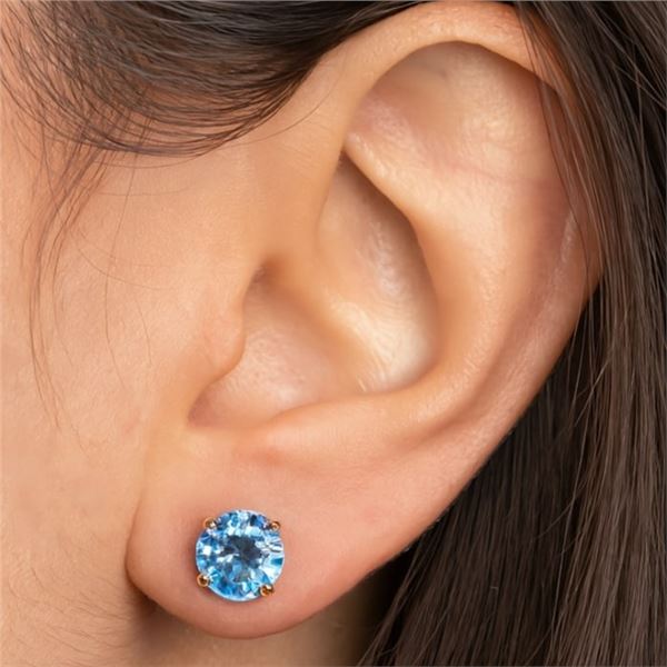$1125  14K(2.62G),Blue Topaz(6.9Ct) Earrings
