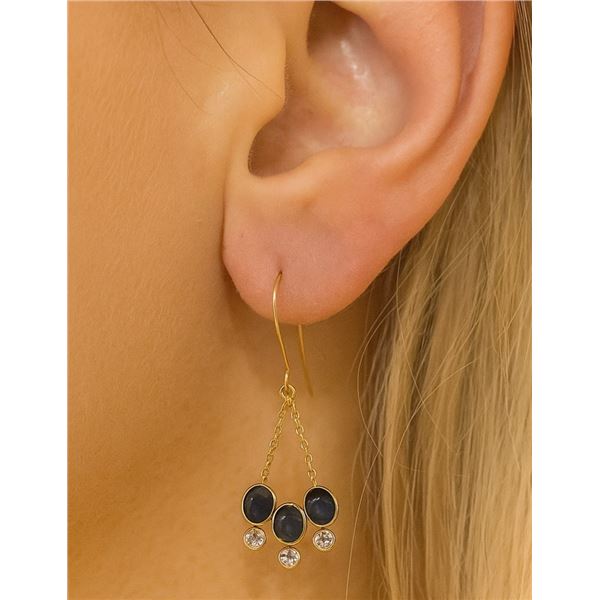 $2200  14K(1.75G),Sapphire(5.5Ct) Earrings