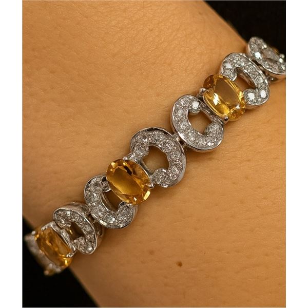 $1100  Si(21.9G),Citrine(8.6Ct) Bracelet