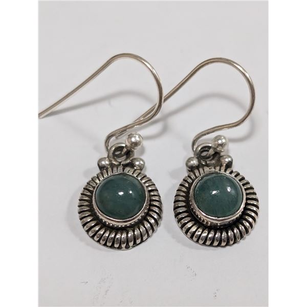$200  Si(3.71G),Green Onyx Earrings