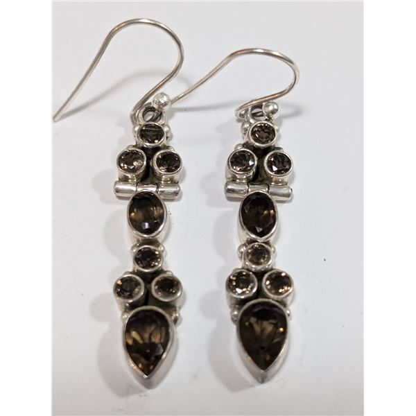 $360  Si(6.36G),Smokey Quartz Earrings