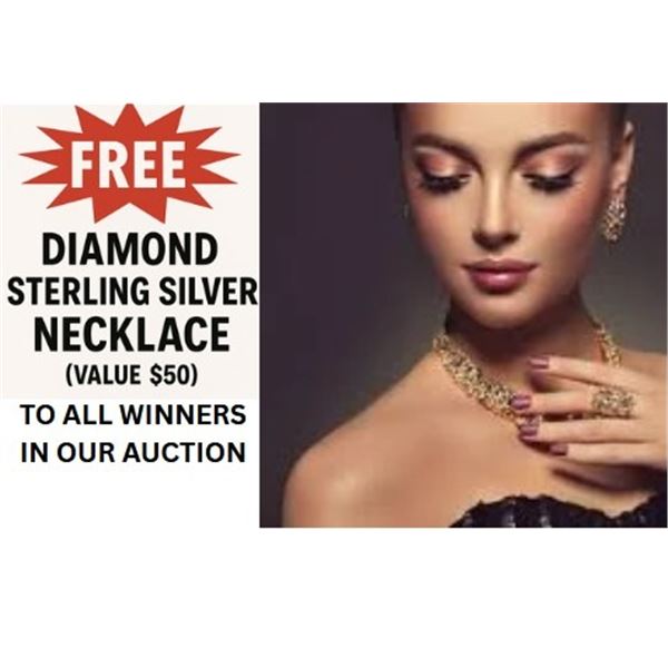Free diamond sterling silver necklace value $50 to all winners