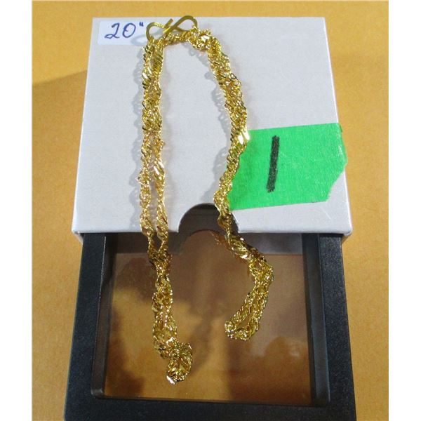NEW:  20" GOLD TONE NECKLACE