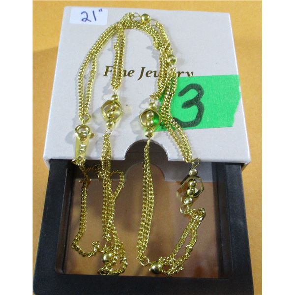 NEW:  21" GOLD TONE NECKLACE