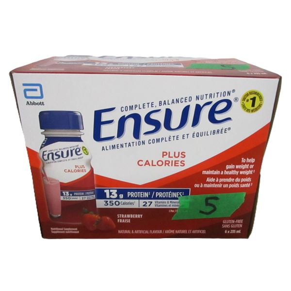 NEW:  ENSURE PLUS STRAWBERRY FLAVOR (4 BOTTLES X 235 ML)