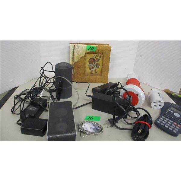 TRAY C/W CELL PHONE, VARIOUS CHARGERS, ELECTRONIC PARTS, ETC