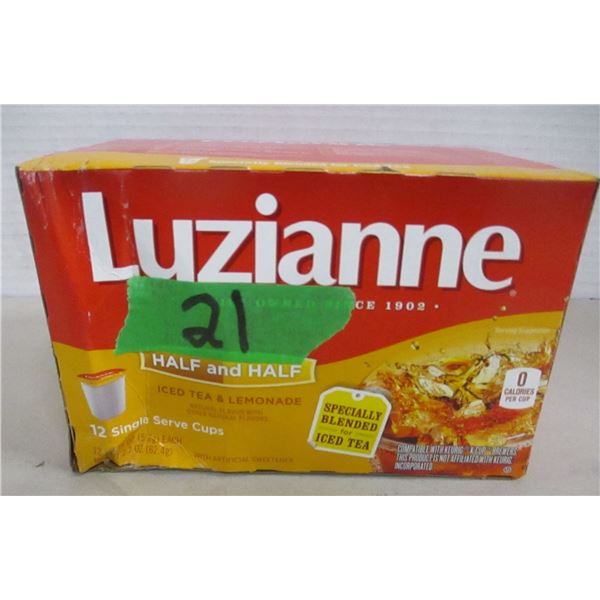 FREIGHT DAMAGE (AS IS):  LUZIANNE HALF ICE TEA HALF LEMONADE DRINK (12 K-CUPS) - BOX