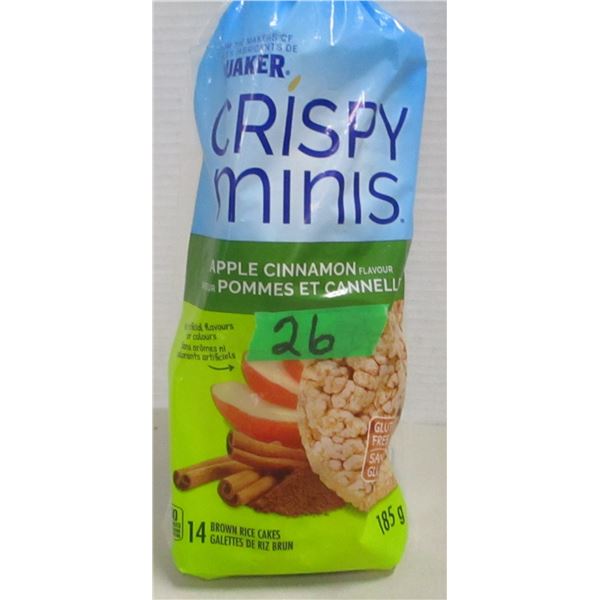 FREIGHT DAMAGE (AS IS):  CRISPY MINIS APPLE CINNAMON FLAVOR RICE CAKES (14) - BAG
