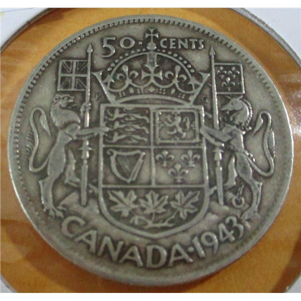 1943 CANADA SILVER HALF DOLLAR
