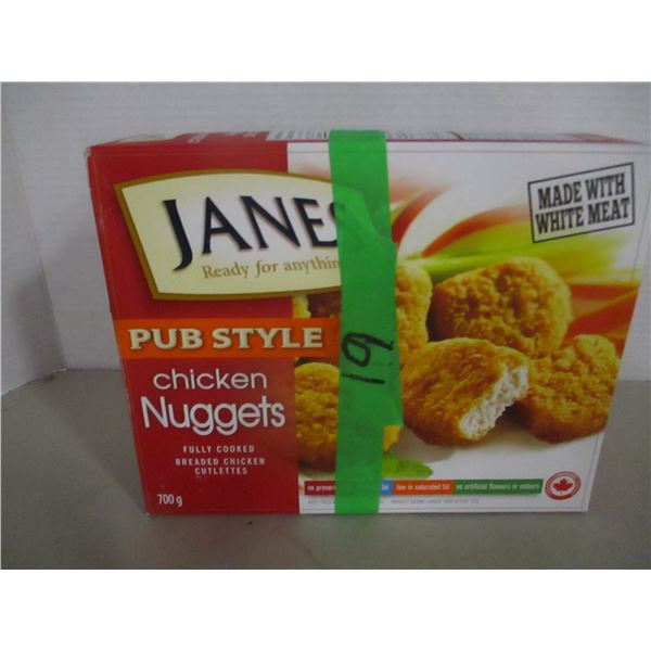 FROZEN:  JANE'S FULLY COOKED CHICKEN NUGGETS (700G) - BOX