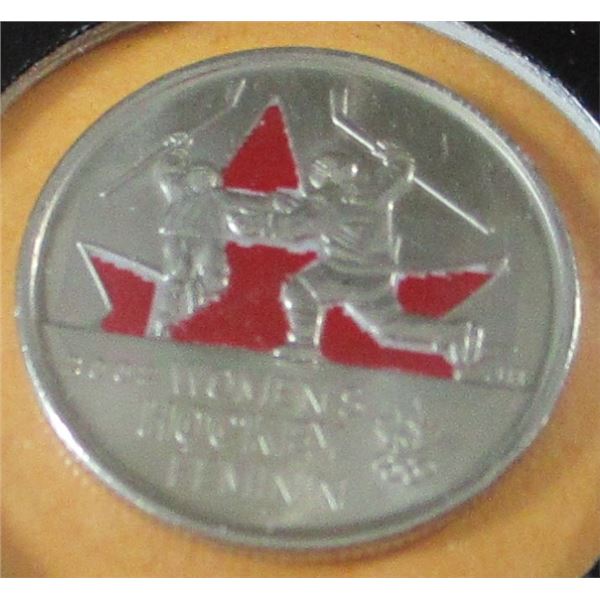 2009 PROOF CAMEO WOMEN'S HOCKEY COIN