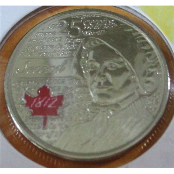2015 PROOF CANADA SECORD COLORED FLAG PROOF QUARTER