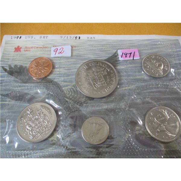 1971 BRITISH COLUMBIA PROOF CANADA MINT SEALED COIN SET