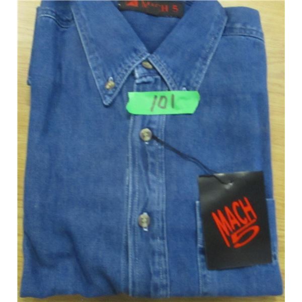 NEW:  MEN'S MEDIUM BLUE LONG SLEEVE SHIRT (SIZE SMALL)