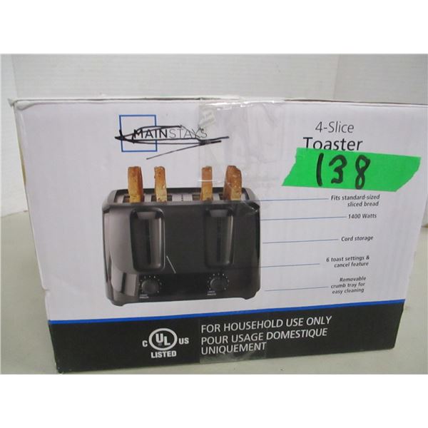 SHELF PULLS (AS IS):  MAINSTAY 5 SLICE TOASTER