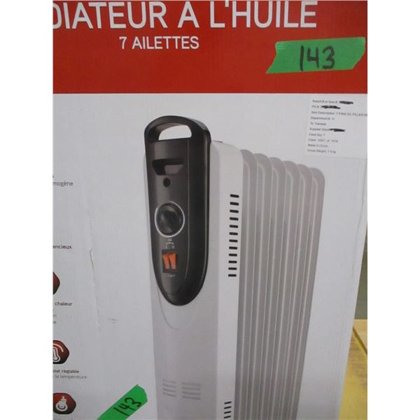 SHELF PULLS (AS IS):  OIL FILLED RADIATOR HEATER
