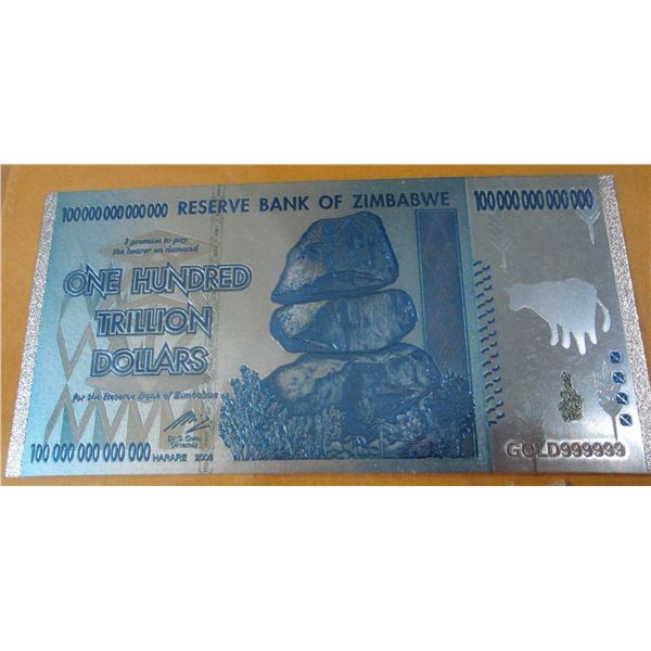 BANK OF ZIMBABWE 100 TRILLION DOLLAR BANK NOTE
