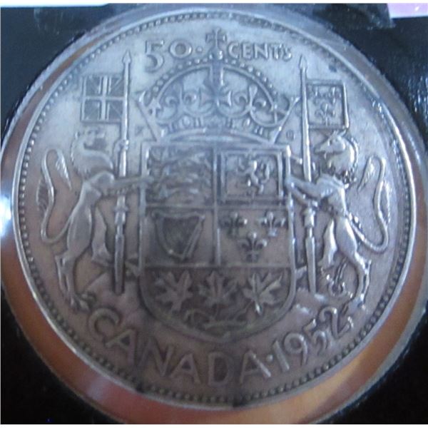 1952 CANADA KING GEORGE VI SILVER HALF DOLLAR