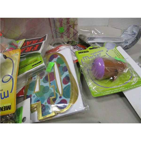 FREIGHT DAMAGE (AS IS);  BOX C/W NEW ASSORTED ITEMS