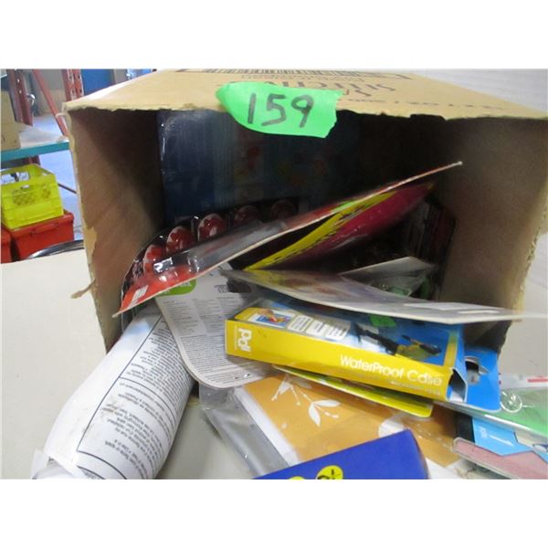 FREIGHT DAMAGE (AS IS);  BOX C/W NEW ASSORTED ITEMS