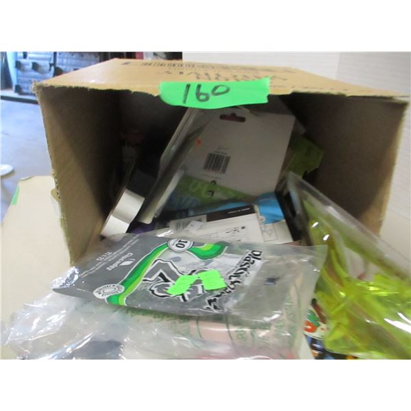 FREIGHT DAMAGE (AS IS);  BOX C/W NEW ASSORTED ITEMS