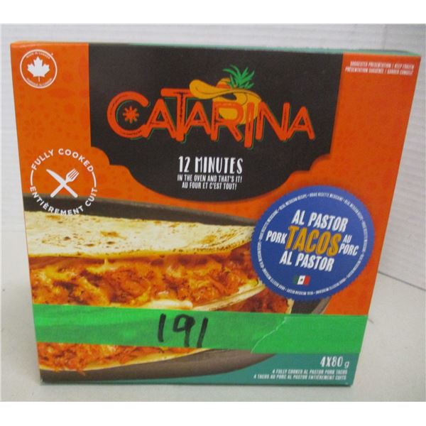 FROZEN:  CATARINA PORK TACOS (4 X 80G) - BOX