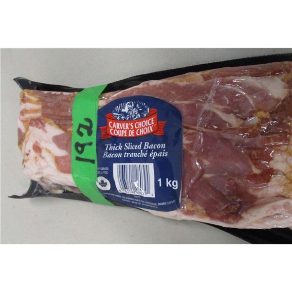 FROZEM:  CARVERS CHOICE THICK SLICE BACON (1 KG) - PACKAGE