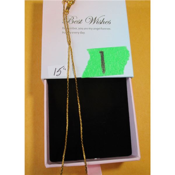 NEW:  15: GOLD TONE NECKLACE