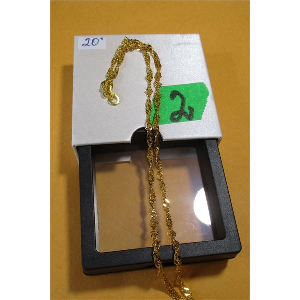 NEW:  20" GOLD TONE NECKLACE