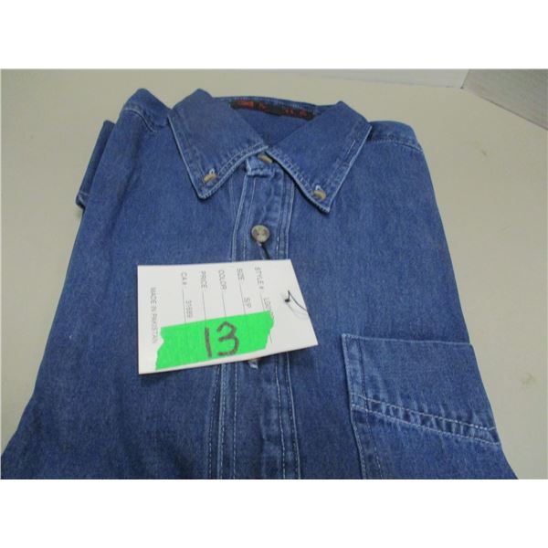 NEW:  BLUE LONG SLEEVE SHIRT (SIZE MEDIUM)