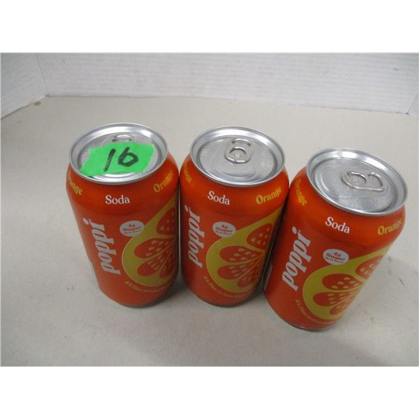 NEW:  ORANGE SODA POPPI DRINK - 3 CANS