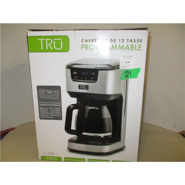 SHELF PULLS (AS IS):  TRU-12 CUP PROGRAMMABLE COFFEE MAKER