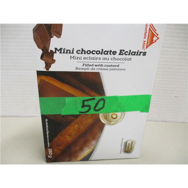 FROZEN:  MINI CHOCOLATE ECLAIRS (10) (180G) - BOX