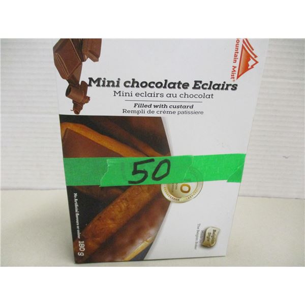 FROZEN:  MINI CHOCOLATE ECLAIRS (10) (180G) - BOX