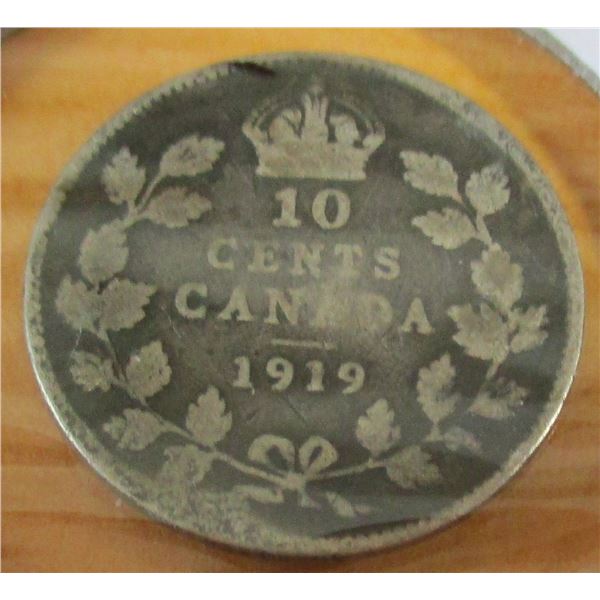 1919 CANADA KING GEORGE V SILVER DIME