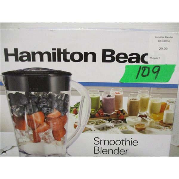 FREIGHT DAMAGE (AS IS):  HAMILTON BEACH SMOOTHIE BLENDER