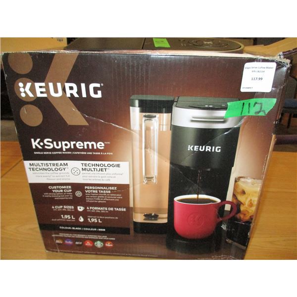 FREIGHT DAMAGE (AS IS):  KEURIG SUPREME COFFEE MAKER