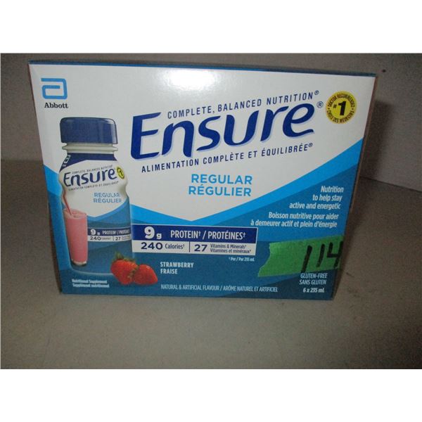 NEW:  ENSURE REGULAR STRAWBERRY FLAVOR (6 BOTTLES X 235 ML) - BUNDLE