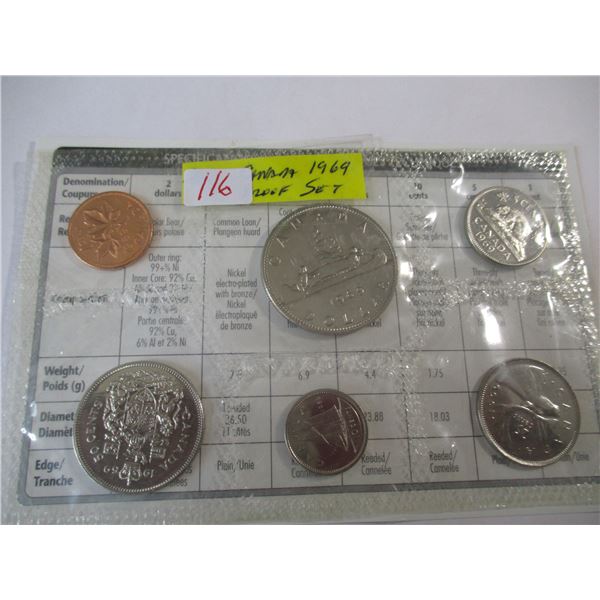 1969 PROOF CANADA MINT SEALED COIN SET