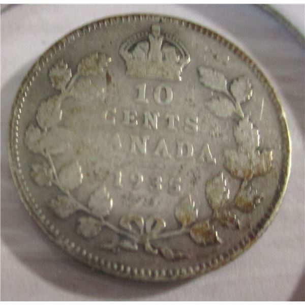 1935 CANADA KING GEORGE V SILVER DIME